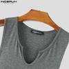 INCERUN Men Summer V Neck Sleeveless CasualThin Gym Sport Tank Tops