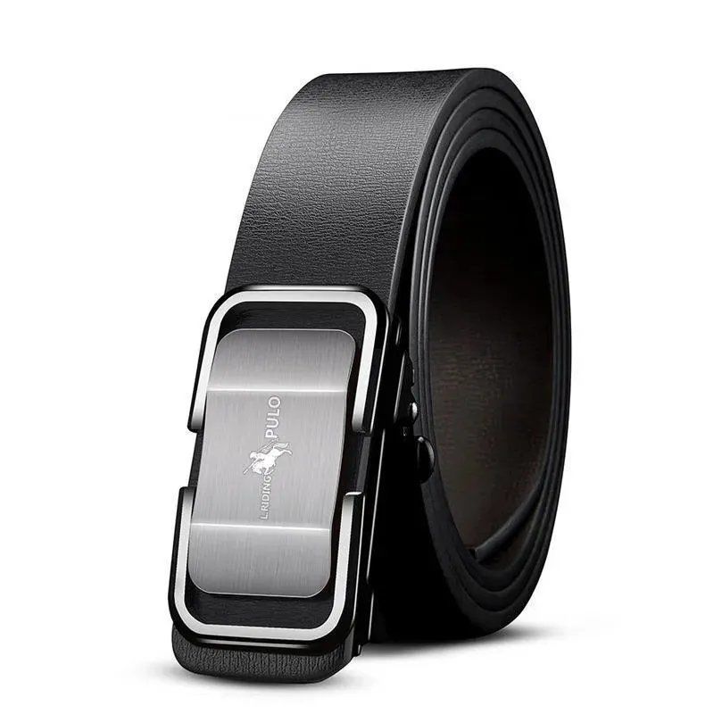 Ремень Paul Мужской кожаный ремень с автоматической пряжкой из чистой воловьей кожи для молодых людей Повседневный индивидуальный корейский вариант трендового брючного ремня