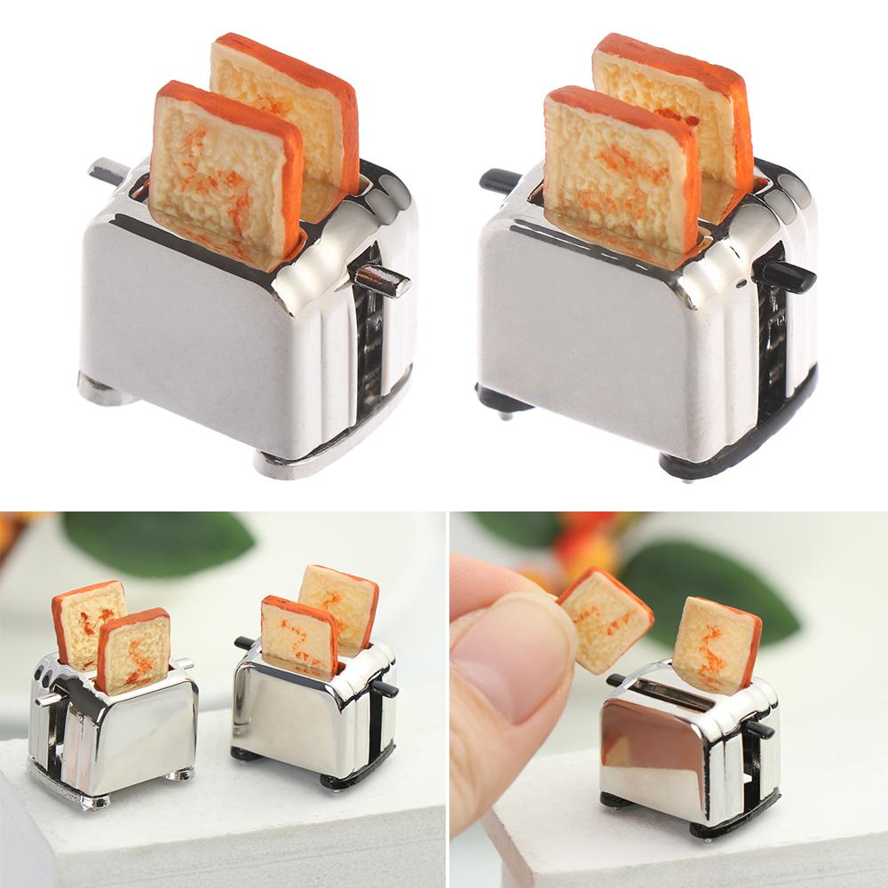 Игровой домик Мини-кухня Игрушечная тостерная машина с 2 шт. Аксессуары для кукол-хлеба Миниатюрный тостер