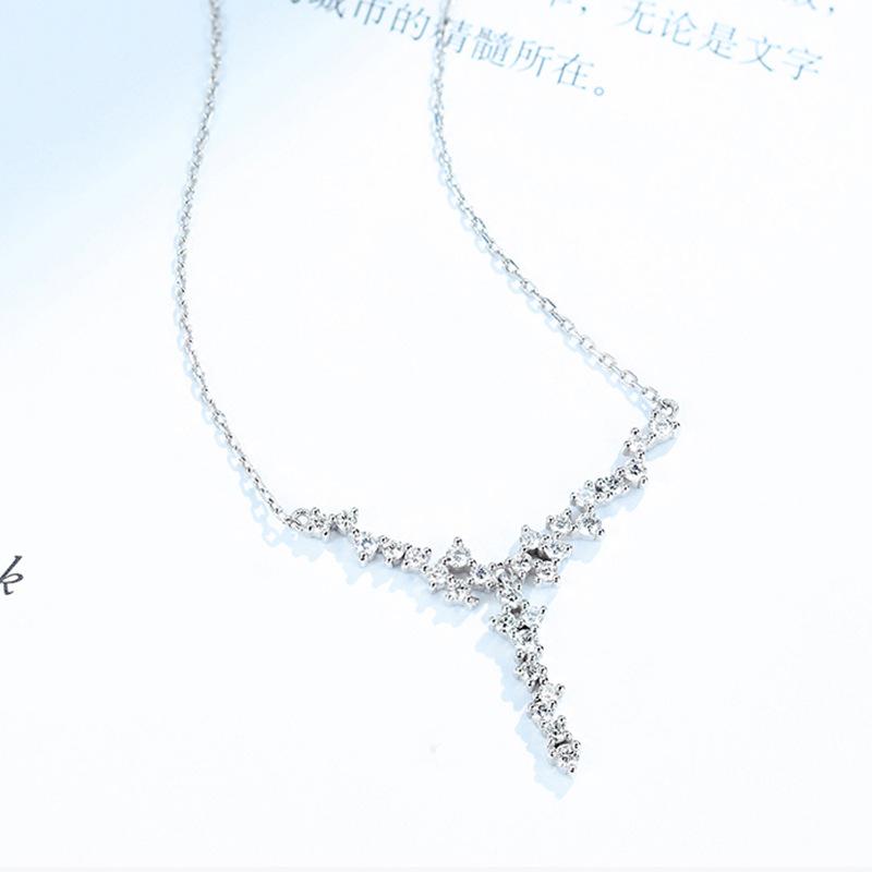 Платиновое ожерелье для женщин с подвеской, простая цепочка, 18-каратное золото