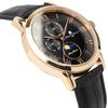 Salvatore Mara Watch Moon Phase Multi Calendar 5 ATM Water Resistant Business Formal Men's Leather Belt Limited Model Black Pink Gold SM21106-PGBK