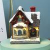 Santa Claus LED Snow View House Resin LED Lighted Miniature Houses Holiday Gift