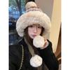 Плюшевая шапка, Вязаная шапка, Теплая шапка, Утепленная, Морозостойкая шапка, Шапка с защитой ушей