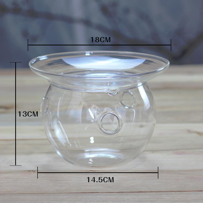 Dry Ice Glass Tray With 3 Holes Creative Kitchen Tableware Cooking Hollowware Artistic Conception Dishes Plates Fruit Salad Bowl