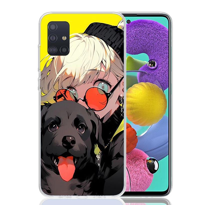 Милый Аниме Инс Девочки Животное Кот Чехол для Телефона для Samsung Galaxy A52 A51 A50S A12 A22 A32 A72 A10S A30S A31 A71 Note 20 Ultra 10 Pl
