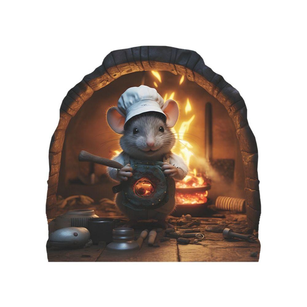 Мини-наклейки на стену в виде мышиной норы, симпатичная 3D-наклейка на стену в виде крысы, креативная маленькая наклейка в виде крысиной норы, вход