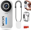 SJCAM C110PLUS Компактная носимая экшн-камера 4K, Портретная съемка, 8-кратное увеличение, 30м водонепроницаемость, Магнитное крепление, 64 ГБ для фото и видеосъемки, 30 кадров/сек, Wi-Fi, 170° угол обзора, Стабилизация,