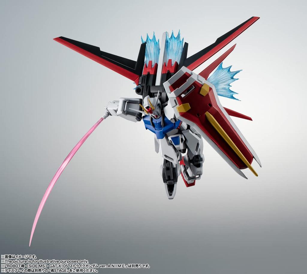TAMASHII NATIONS ROBOT SPIRITS Mobile Suit Gundam SEED [SIDE MS] AQM/E-X01 Aile Striker & Effect Parts Set Ver. A.N.I.M.E. Approximately 150