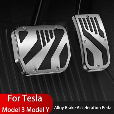 Новая Tesla Model 3 Y 2021-2024 Накладки на педали Аксессуары Накладка на педаль автомобиля Нескользящая алюминиевая сплава Ускоритель Газ Топливо Тормоз