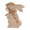Unfinished Rabbit Block Accent Bookshelf Gift Wooden Bunny Sign Easter Table Decoration for Fireplace Office Festive Dining Room