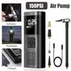Portable 150 PSI Air Compressor Tire Inflator Fits Car Moto Bike Tires Air Pump Portable Wireless Charging Usage