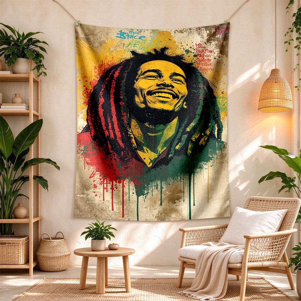 Bob Marley Boho Wall Tapestry Nordic Minimal Ideal for Living Room Reading Corner Studio Wall Multipurpose Vintage Wall Art Gift for New Home