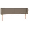 vidaXL Kopfteil mit Ohren Taupe 203x23x78/88 cm Stoff