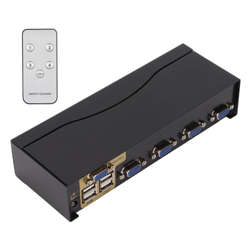 KVM-переключатель VGA Разрешение 1920 X 1440 2 режима переключения 4 USB-разъема Переключатель VGA Вилка 100‑240 В США
