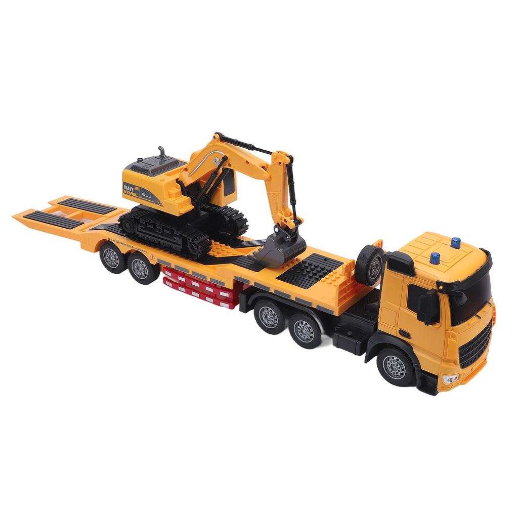 RC Semi Truck Excavator Toy Set Educational Dual Remote Control Powered Battery 2 in 1 Construction
