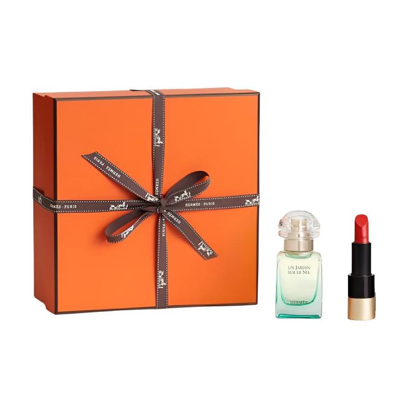Hermes + Set Eau de Toilette EDT Fruity Fragrance 27703027 27703027-Two-piece set: Satin Lipstick #75 3.5g + Nile Garden Perfume 30ml