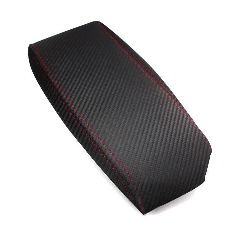Soft Carbon Texture Leather Armrest Cover For Toyota Prius 2004 - 2009 Car Center Control Armrest Box Skin Cover Sticker Trim