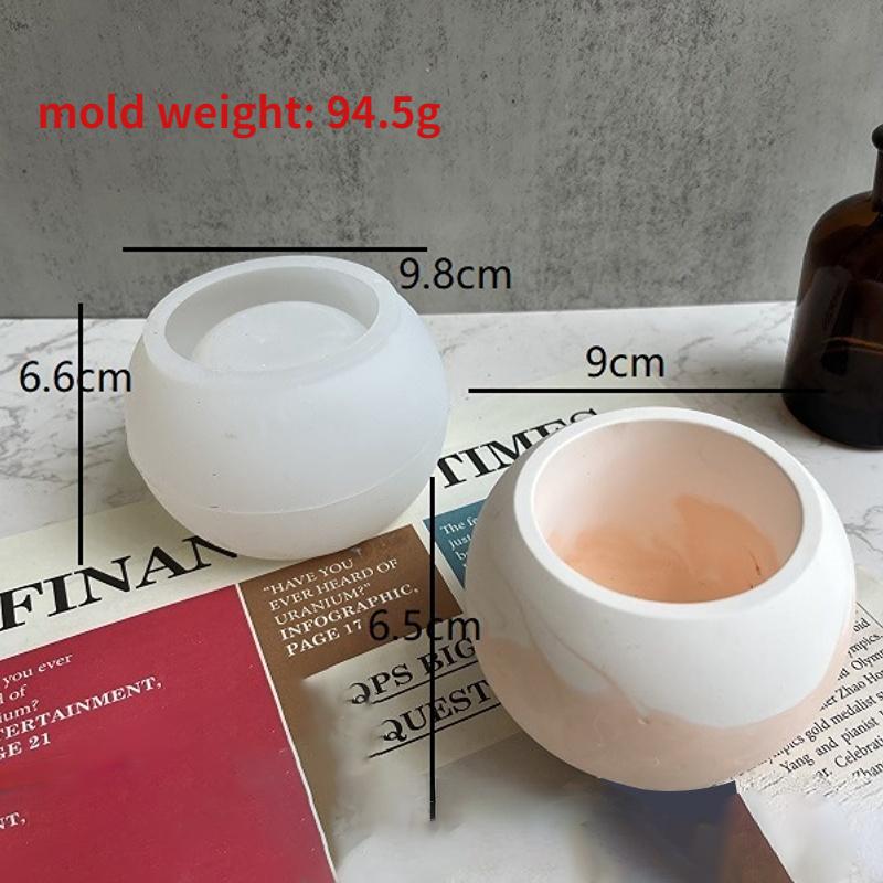 Круглая форма для цветочного горшка из гипса DIY Бетонный цементный подсвечник Силиконовые формы Эпоксидная смола Контейнер для хранения Форма для поделок Домашний декор