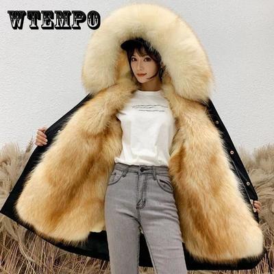 Парка из искусственного меха, зимняя флисовая куртка, женские теплые хлопковые пальто средней длины, толстые куртки с капюшоном со съемной подкладкой