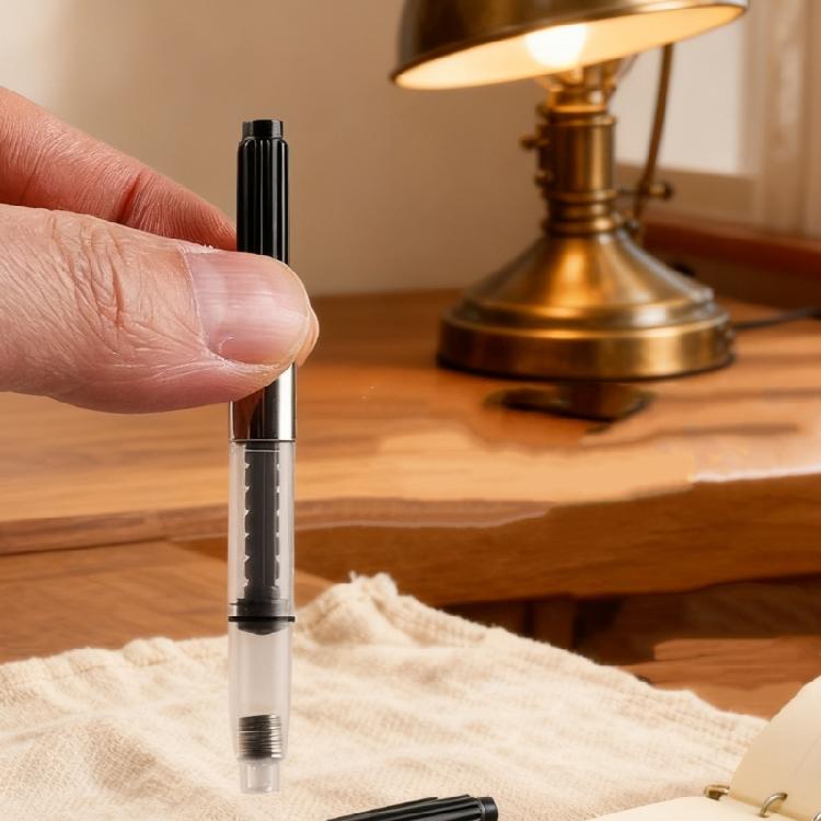 10Pcs/pack Standard Fountain Pen Converters Spirals Rotation Loading System Metal Collar Vacuum Sealed Ink Cartridges