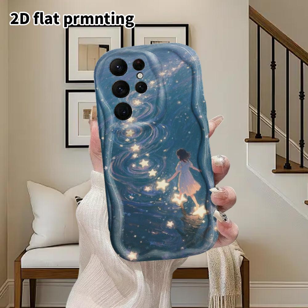 Phone Case: 2D Flat Samsung Galaxy A34 A35 M05 M06 S20 S22 S21 FE Plus 5G Protective Case, Couple Style, Star Stepping Girl, Christmas and Halloween G