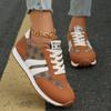 Размер 36-43, коричневые кожаные сращивающиеся женские легкие теннисные туфли для отдыха, классический дизайн, роскошные кроссовки для девочек на платформе для бега