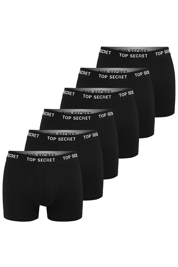 Top Secret Men' Cotton Boxer Shorts 6 Pack Size