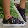 Fashion 2025 New Fashion Flat Sneakers for Women, Thick-soled, Graffiti Color-blocking Casual Single Shoes Zapatos De Mujer
