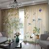 Новые шторы в китайском стиле для гостиной в стиле ретро, пасторальные цветы и птицы, тонкие шторы для декора окна спальни, шторы cortina