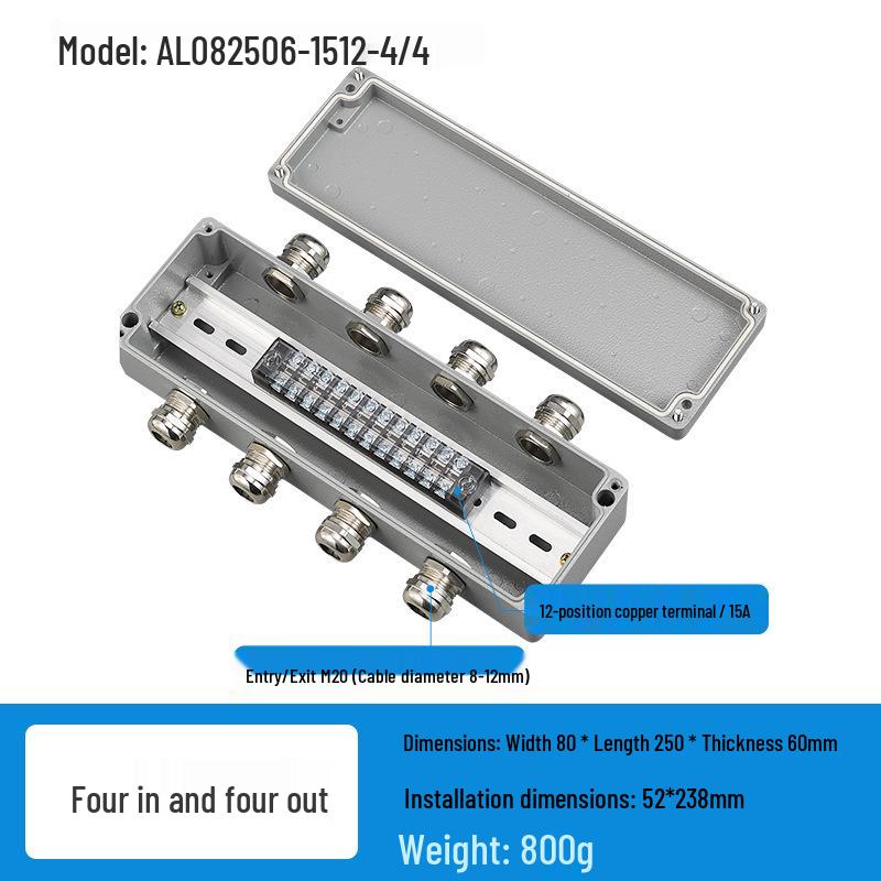 Aluminum Alloy Waterproof Outdoor Junction Box with Terminals
