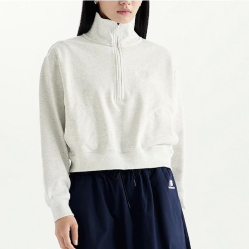 New Balance Women S Athletic Semi Crop Half Zip Up SweatShirt nbncd4S032 3 Choice 1