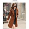 Tooxika New Solid Color Slim Fit Mid-length Woolen Coat Waisted Women's Woolen Coat