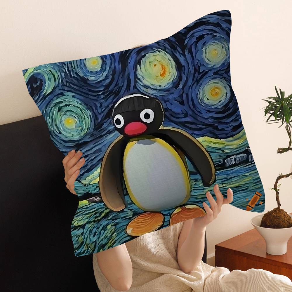 Cartoon Cute Pingu Penguin Anime Pillow Cover Design cushion Cover decor Holiday Decorati