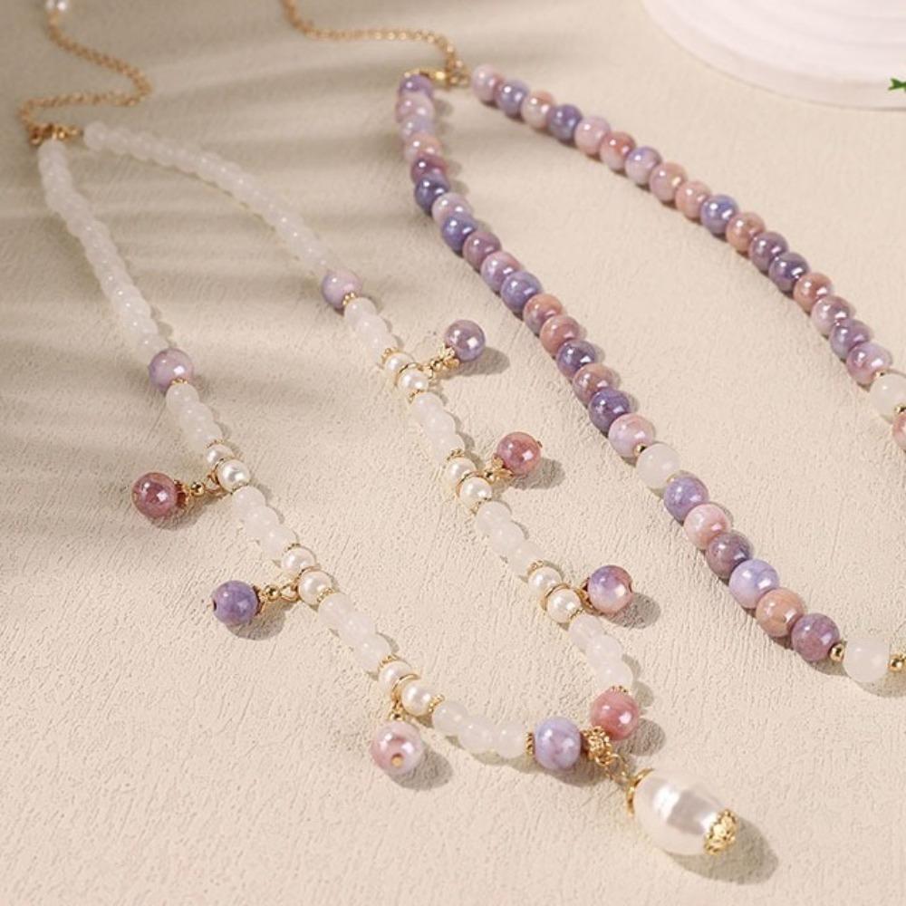 Романтическое Красочное Хрустальное Ожерелье Модный Браслет Цепочка Ювелирные Изделия Цепочка на Ключицу Жемчужные Ювелирные Изделия