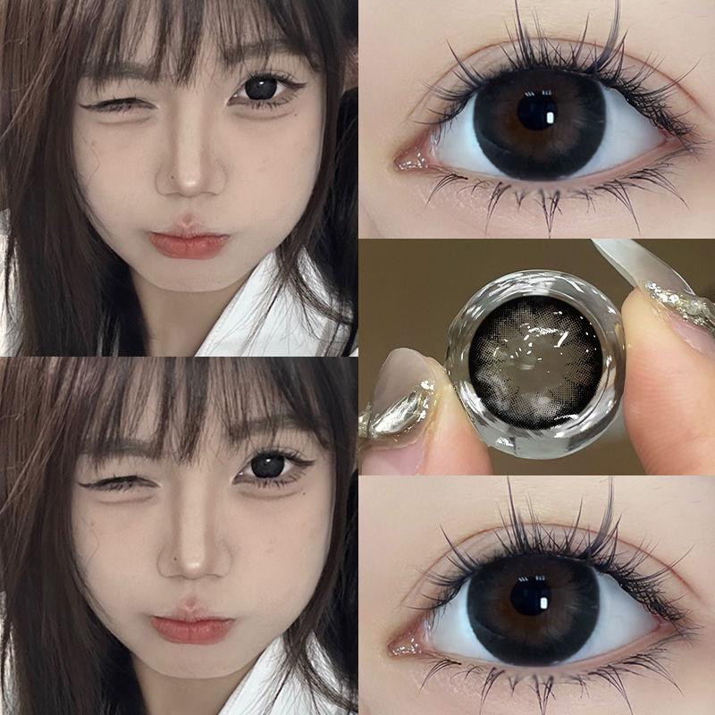 Mill Creek Color Contact Lenses with Grade Cosmetics Korean Beauty 14.5MM 0 Power Natural Color Diopter Eye 2pcs Annual Use Myopia Contact Lenses