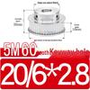 Шкив ГРМ 5M на 60 зубьев, Ширина Т-паза 16/21/27 мм, Тип BF ступенчатый с обработанным отверстием 6-20 мм