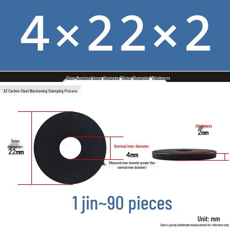 Black Oversized Thickened Round Metal Flat Washer Spacer for Home Use