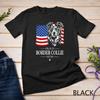 Proud Merle Border Collie Mom American Flag Patriotic Dog Unisex T-shirt