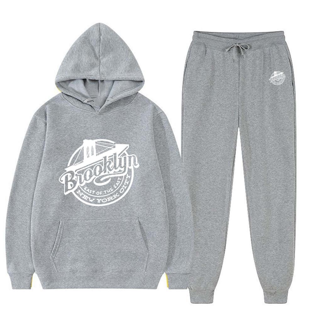 Мужской спортивный комплект из флиса с капюшоном, модная повседневная спортивная одежда, осень и зима