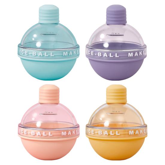 Силиконовый лоток для льда для виски, большой круглый генератор кубиков льда с крышками для коктейлей, бурбона и напитков, легкосъемные сферические формы для кубиков льда