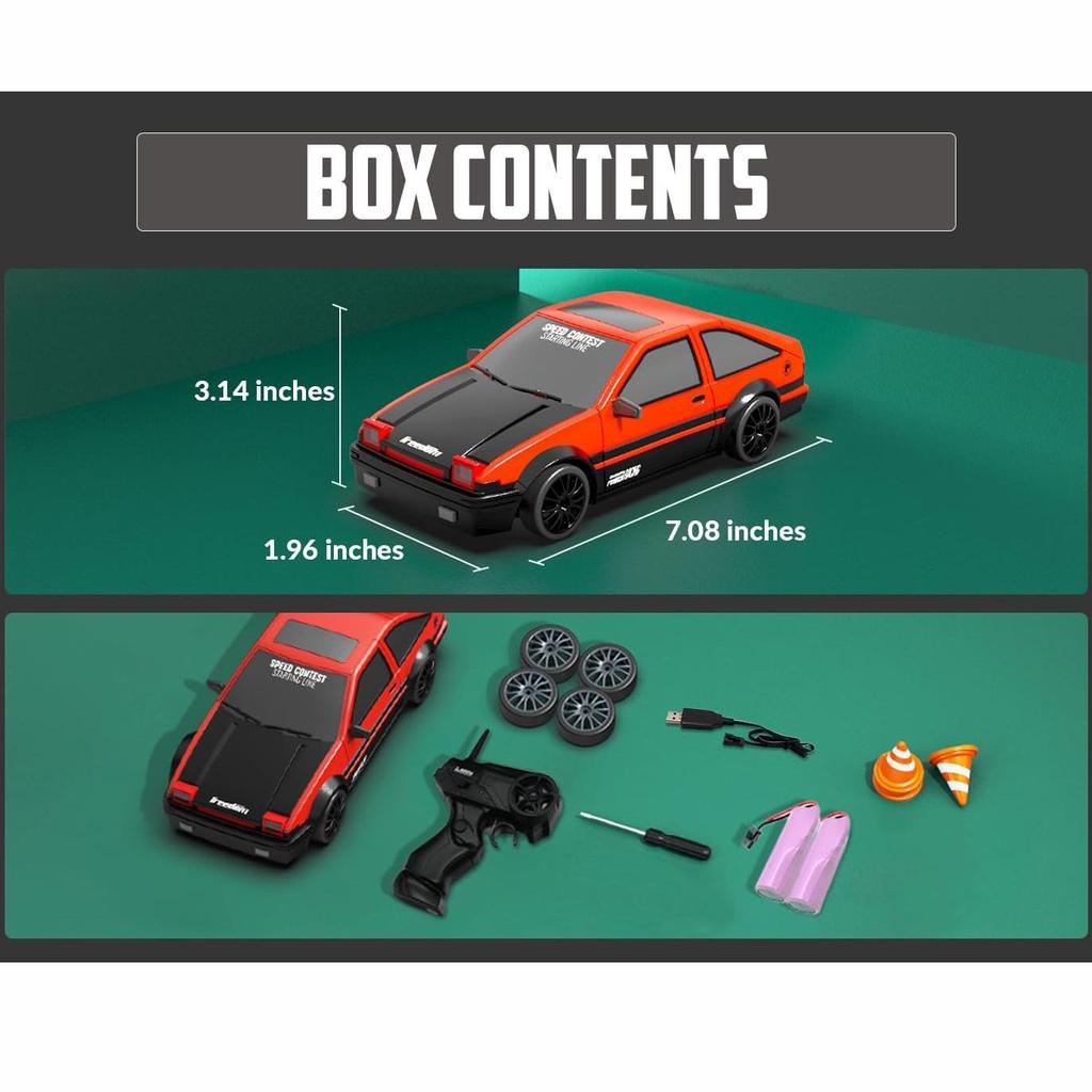 Автомобиль с дистанционным управлением RC Drift 2,4 ГГц 1:24 масштаба 4WD 15 км/ч высокоскоростная модель автомобиля со светодиодными фонарями гоночная спортивная игрушка для дрифтинга