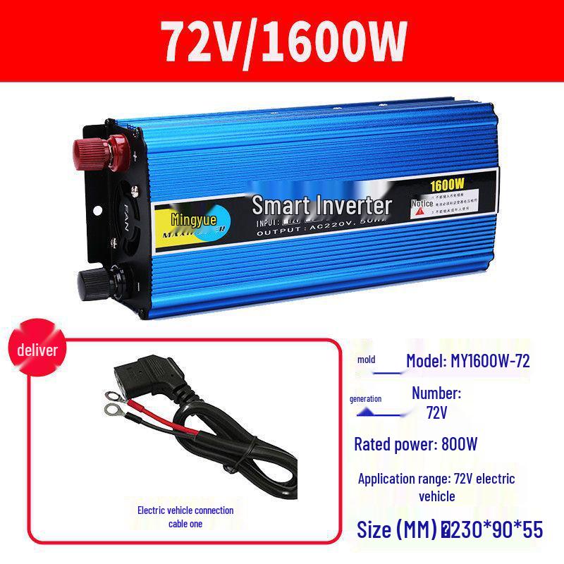 High-Power Electric Vehicle Inverter 48V-72V to 220V Universal Battery Converter