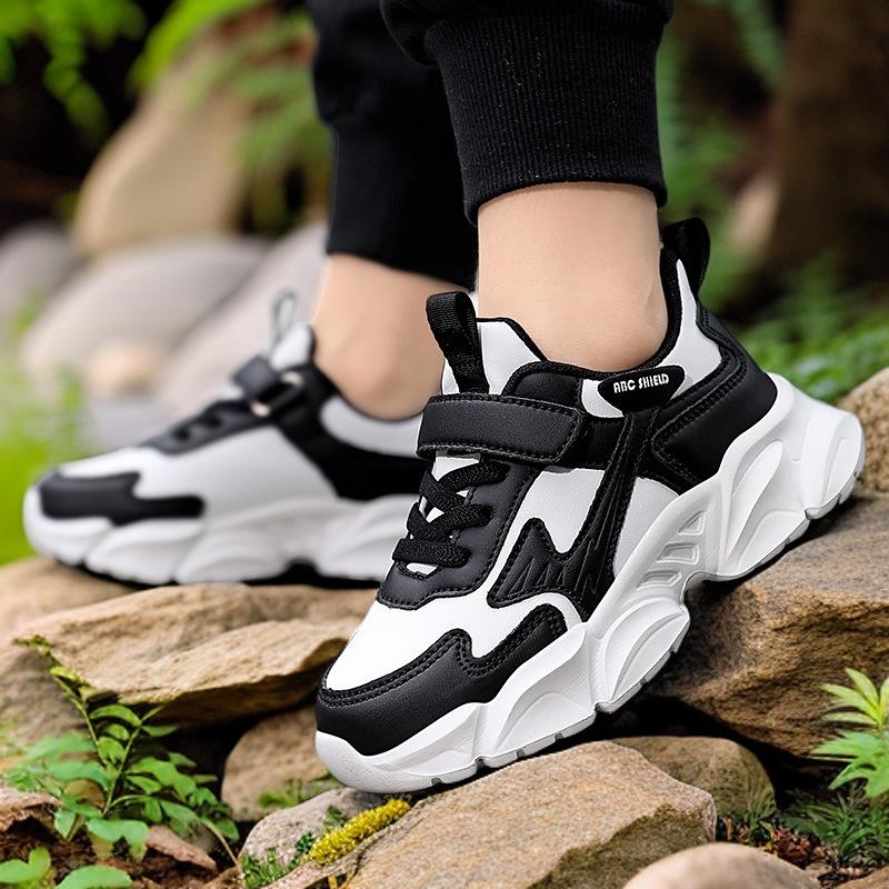 Children's Little White Shoes 6-12 Years Old 2025 New Boys' Lightweight Soft-soled Sports Shoes Autumn Versatile Running Shoes