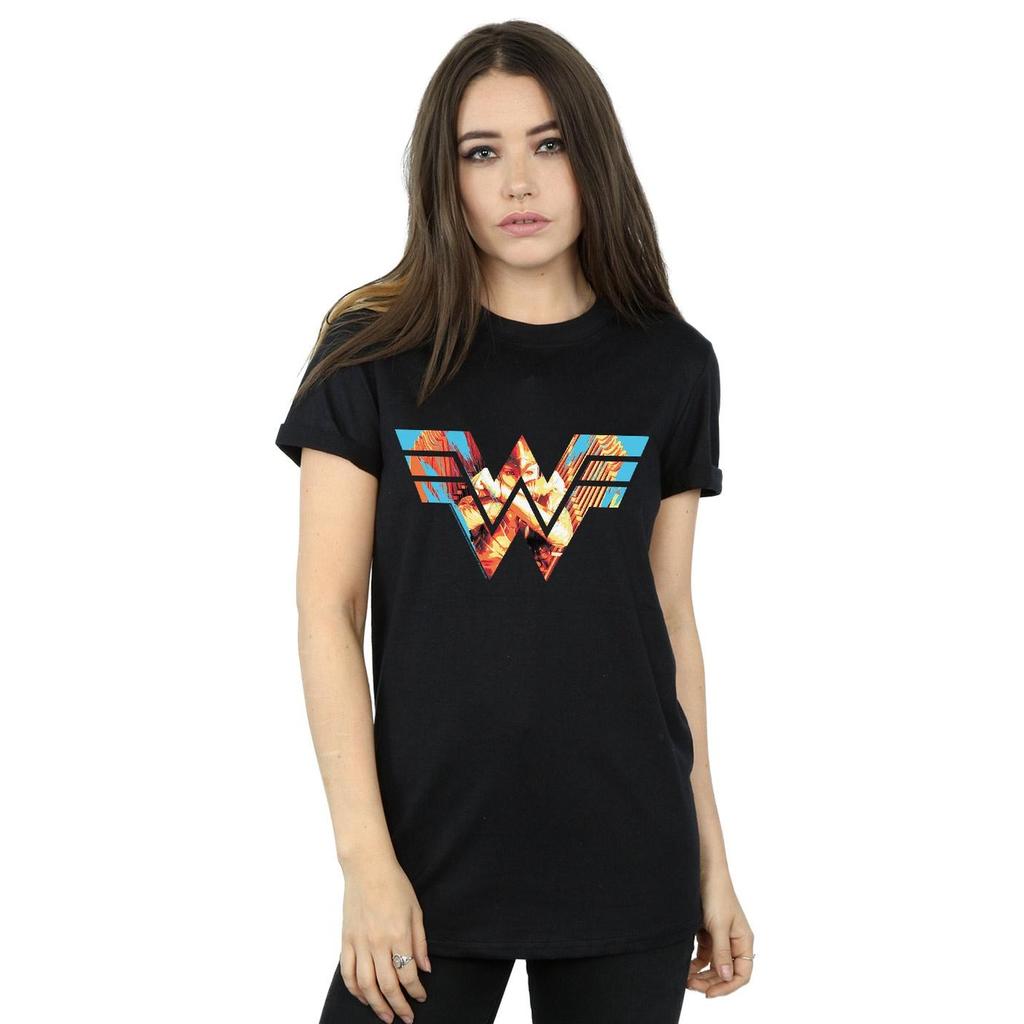 DC Comics Womens/Ladies Wonder Woman 84 Symbol Crossed Arms Cotton Boyfriend T-Shirt