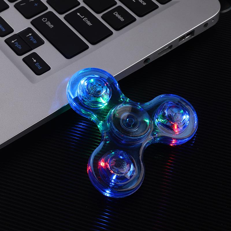 Luminous LED Light Fidget Spinner Hand Top Spinners Glow In Dark Light EDC Figet Spiner Finger Stress Relief Toys