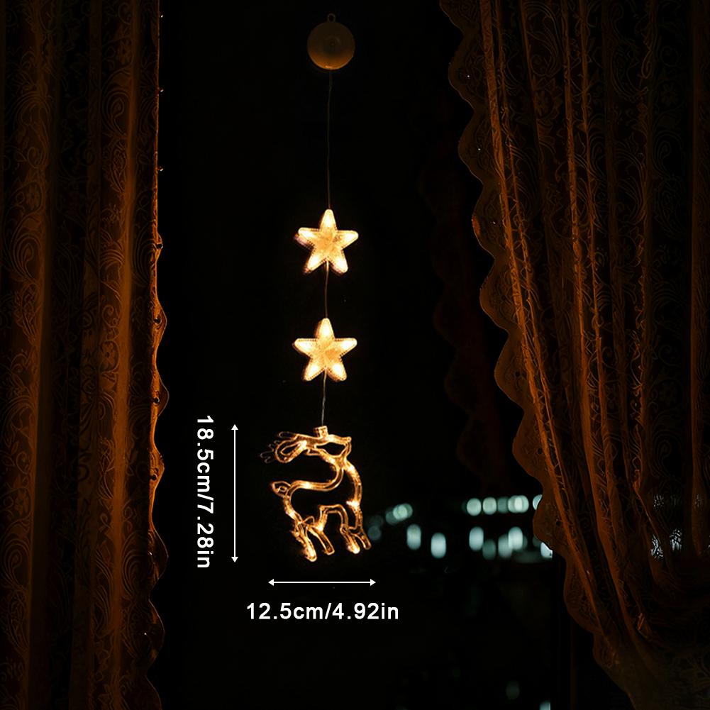 Светодиодные рождественские гирлянды на присоске Классические рождественские фигурки Для помещений и улицы Рождественское украшение окна Для дома Рождественское украшение 2025