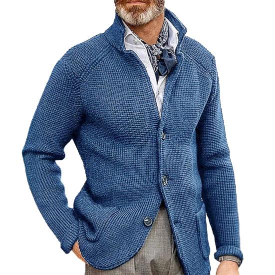 Мужское вязаное пальто с лацканами, длинными рукавами, свободного кроя, вязаная куртка с карманами, мягкая текстура, повседневное, однотонное