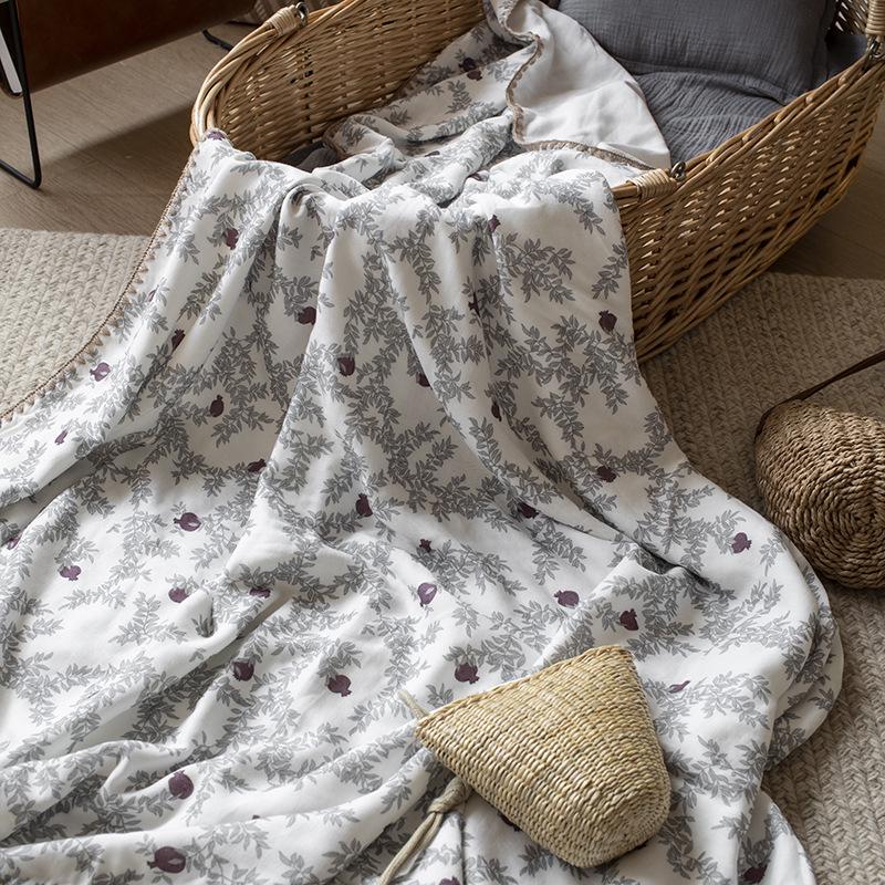 Летнее детское бамбуковое 4-слойное прохладное одеяло: Плед из ледяного шелка для новорожденных для сна и кондиционирования воздуха.