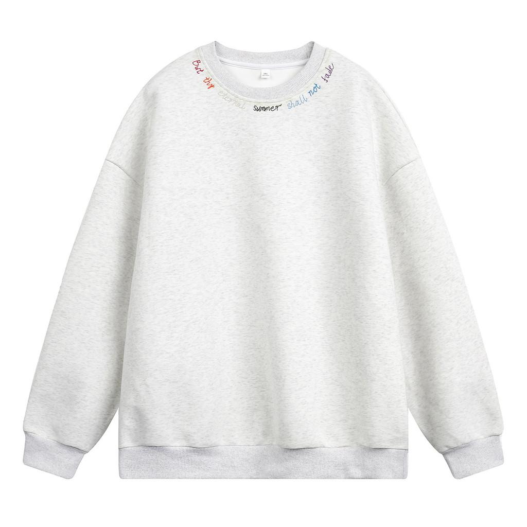 Rainbow Letter Embroidered Sweatshirt For Casual Youths With Comfortable Cotton Material