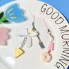 Colorful Phone Lanyard Wrist Strap Bear Donuts Cheese Cake Phone Chain Diy Handmade Keychain Backpack Phone Camera Jewelry